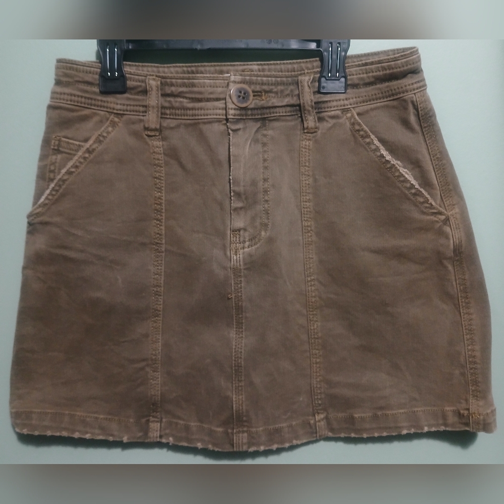 Free People Brown Denim Mini skirt